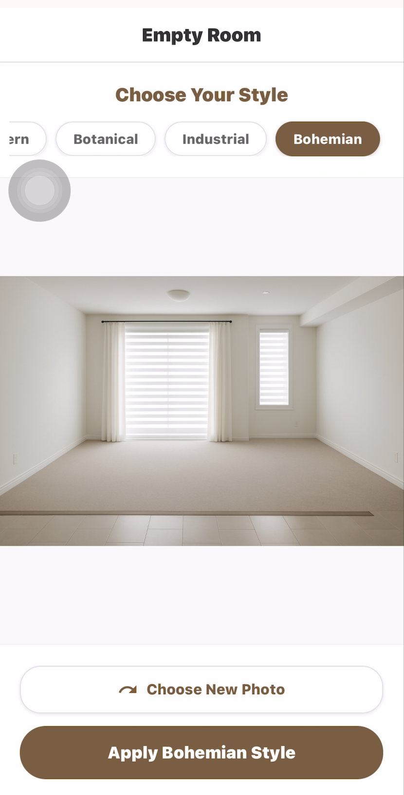 🏠 Homify MVP - AI-Powered Room Visualization App - Screen 2